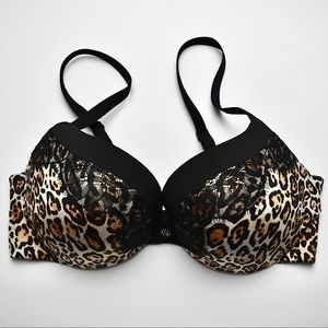 Victoria’s Secret | Cheetah leopard print lace push-up bra, size 36C